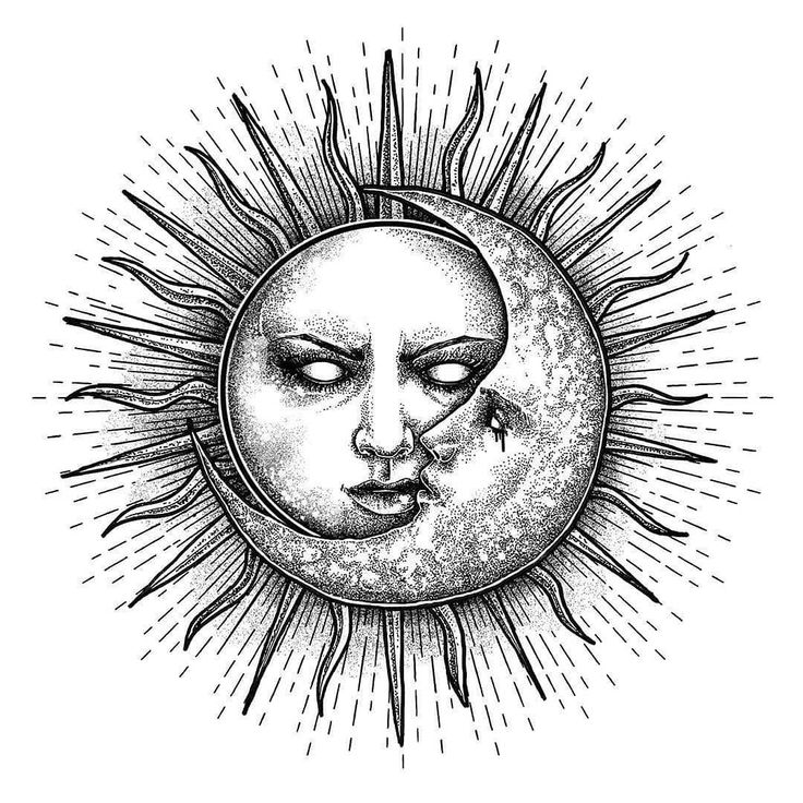 a drawing of a sun with a face on it