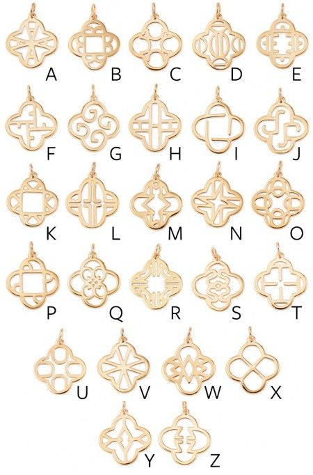 Clover Alphabet Charm - Gold by Stella & Dot are custom designed so that each letter is subtly incorporated into our favorite clover shape. Wear as an initial charm or simply for the unique design. Stella And Dot Jewelry, Stella Dot Style, Inexpensive Jewelry, Alphabet Charm, Clover Charm, Dot Jewelry, Shape Wear, Initial Jewelry, Initial Charm