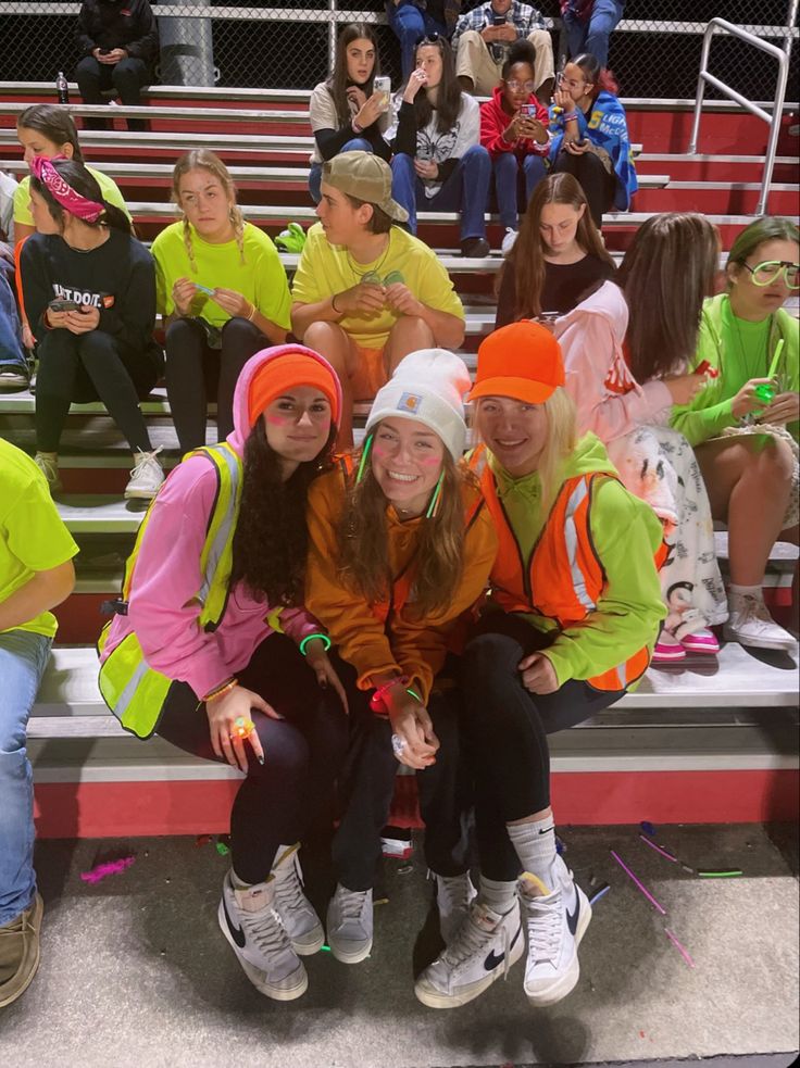 #football #neon #highschool #senioryear #theme Jailbreak Football Theme Outfits, Neon Outfits Football Game, Neon Night Outfit Football, Country Football Game Theme, Neon Night Football High Schools, Neon Theme Football Game Outfits, Neon Football Theme, Neon Theme Outfit, Neon Out Football Game