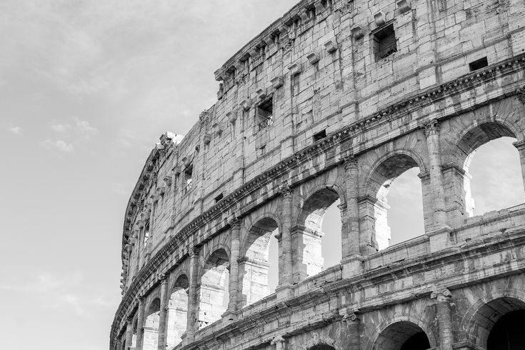 black and white photograph of the colossion in rome