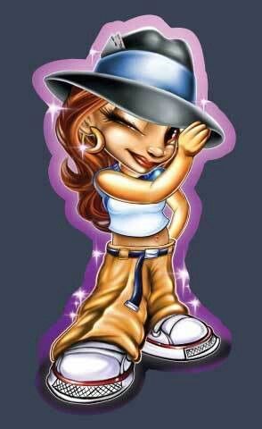 an image of a cartoon character wearing a hat and holding her hand on her hip