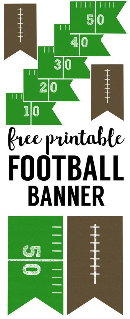 the free printable football banner is shown