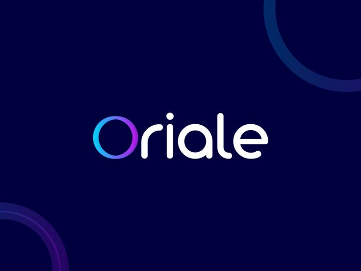 the word oriale on a dark blue background with purple and white circles around it