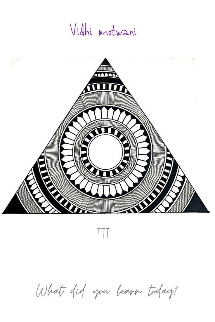 a black and white drawing of a triangle