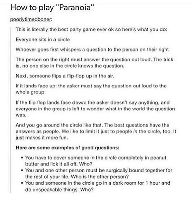 an image of a page with text on it that says, how to play paranoid?