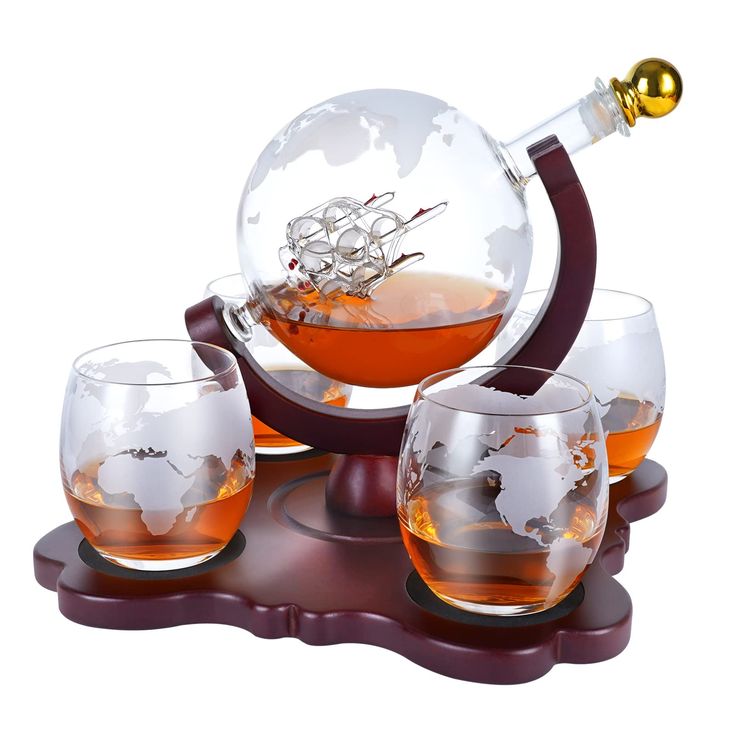 PRICES MAY VARY. ANNIVERSARY GIFTS FOR HUSBAND FROM WIFE: We know it is can be hard to choose the best Anniversary Gifts for dad him husband boyfriend who have everything. This luxurious high-quality whiskey decanter set will impress your wonderful men for Birthday gifts, Anniversary gifts, Christmas gifts, Valentine's Day gifts, Wedding gifts, Stocking Stuffers or any normal day gifts you want to make them feel special! LEAD-FREE CRYSTAL GLASS PREMIUM GIFTS SET: The Whiskey Wine Decanter is mad Whisky Set, Globe Design, Whisky Decanter, Whiskey Decanter Set, Wedding Gifts For Men, Unique Gifts For Dad, Whiskey Gifts, Liquor Decanter, Whisky Glasses