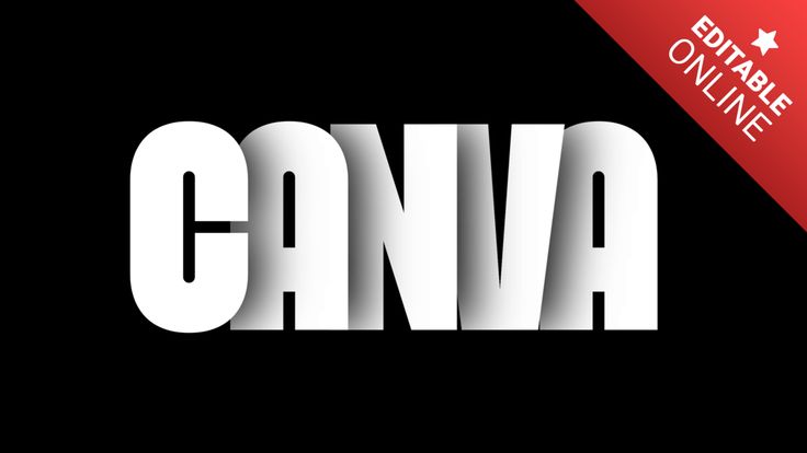 an image of the word canva in white and black with a red ribbon around it