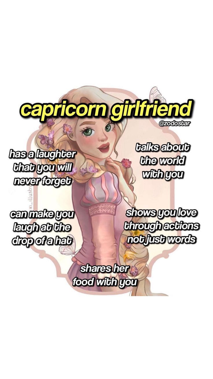 the caption for capricon's girlfriend is shown in this cartoon style