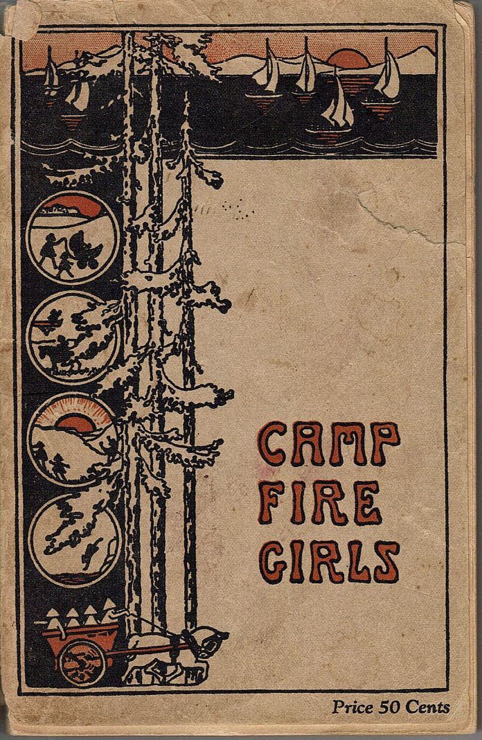 an old book with the title cruf fire girls written in red and black on it