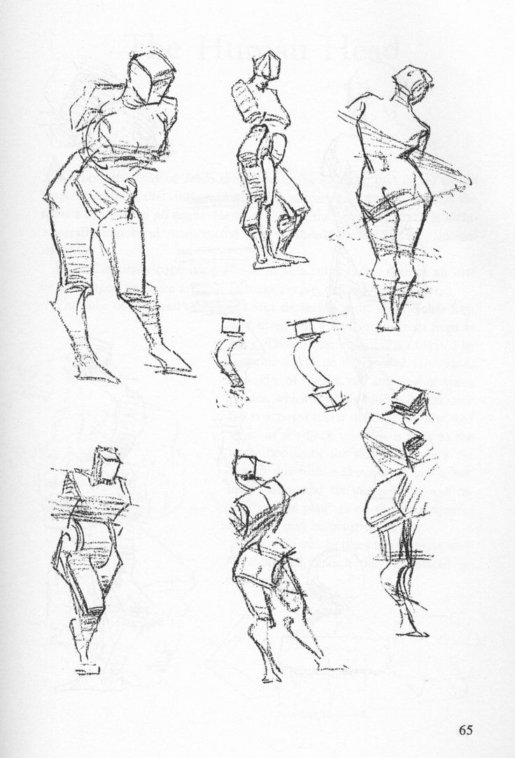 some sketches of people in different poses