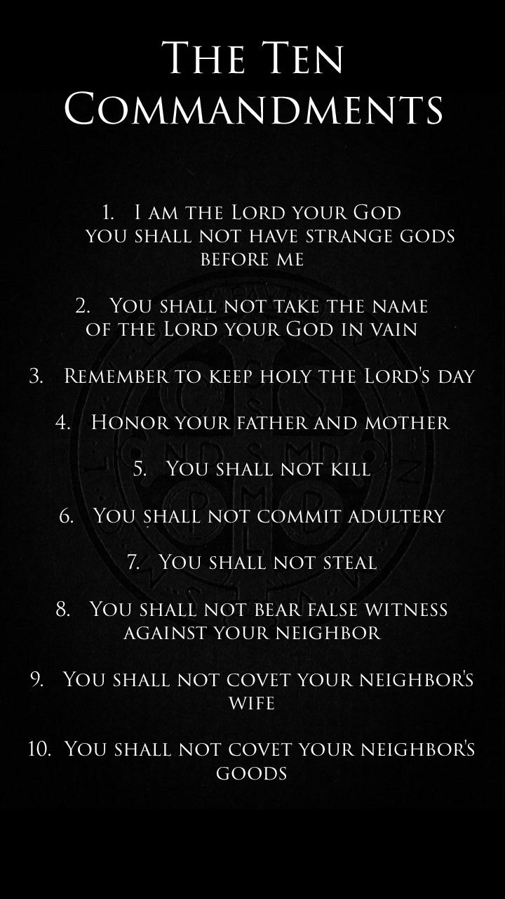 the ten commandments on a black background