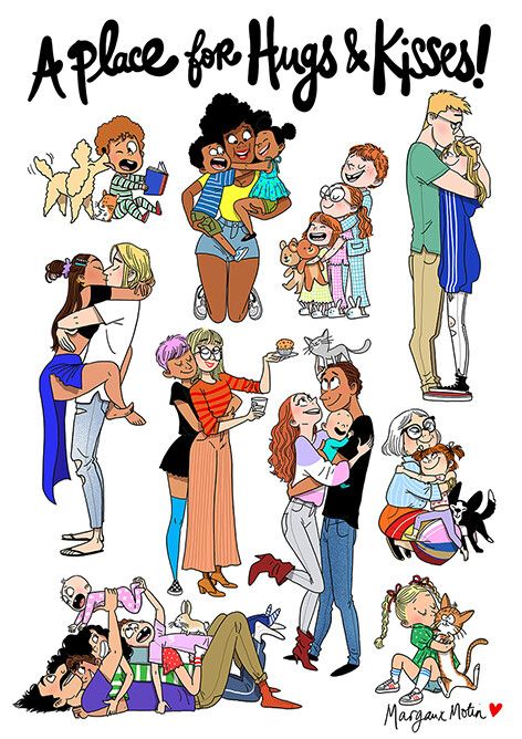 an image of people with different ages in cartoon style, including one woman and two men