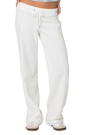 Feel the comfort of these relaxed-fit sweatpants cut from a supersoft cotton blend with straight legs. Elastic/drawstring waist 50% cotton, 50% polyester Machine wash, dry flat Imported White Straight Leg Sweatpants, Bts Clothes, Straight Leg Sweatpants, Deer Costume, Sweats Outfit, White Sweatpants, Summer Wardrobe Essentials, School Dress, Cute Outfits For School