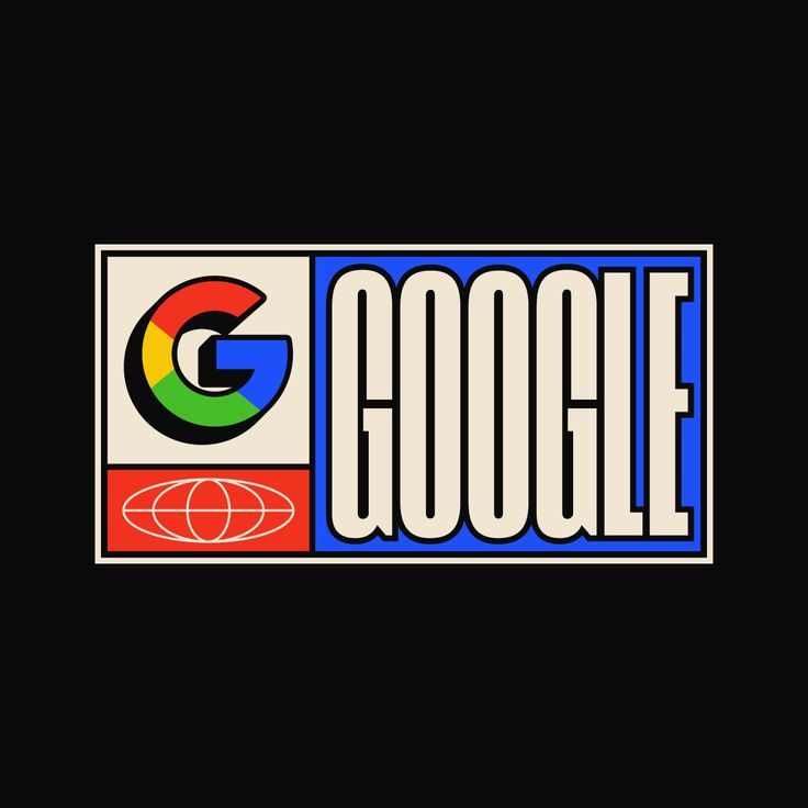 the google logo on a black background