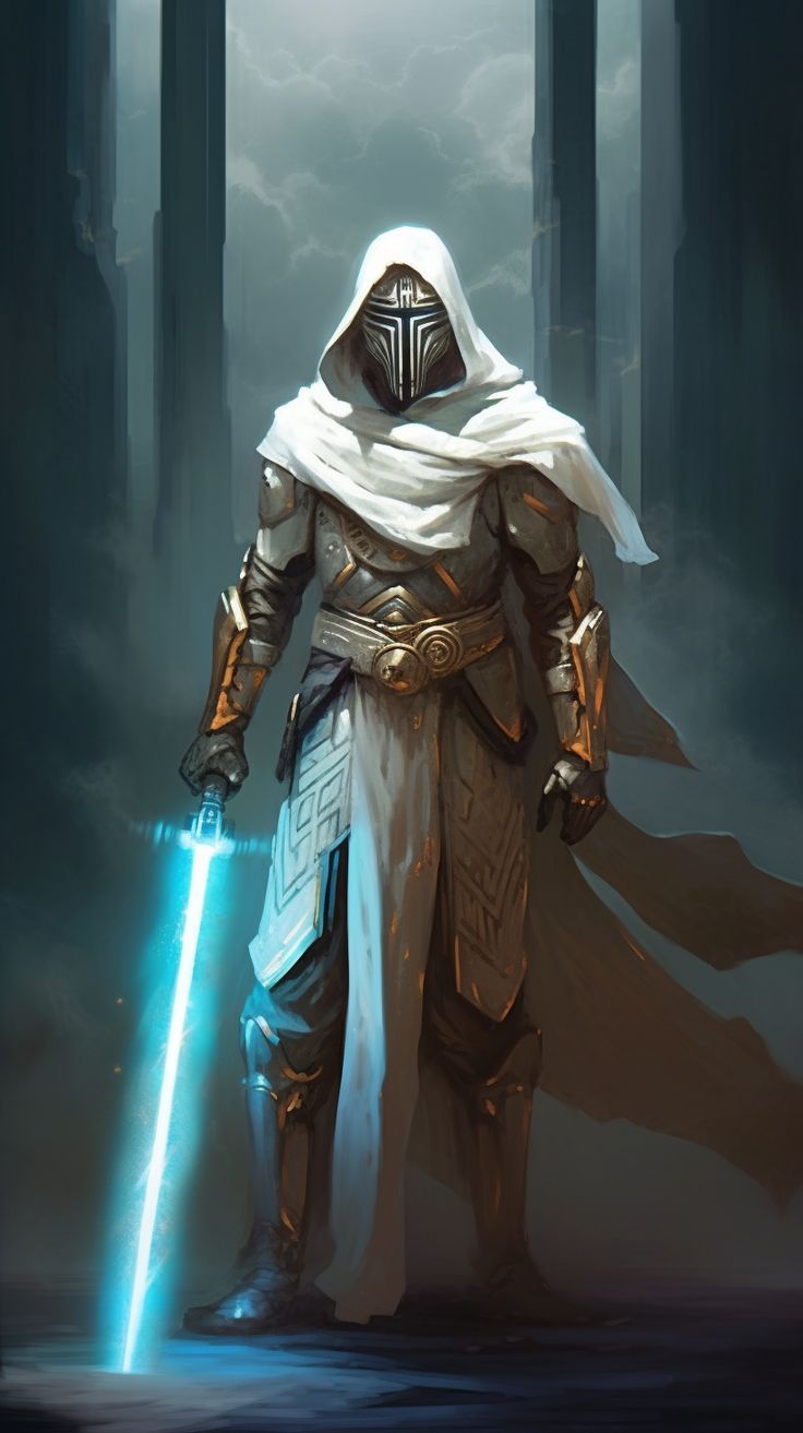 a star wars character holding a light saber