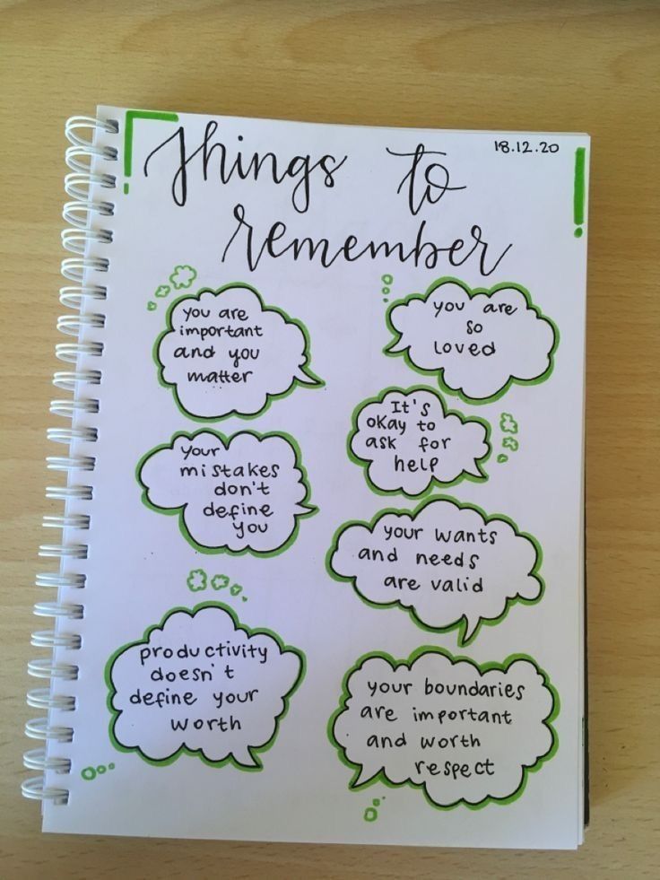 a notebook with some writing on it and an image of the words things to remember