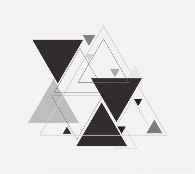 an abstract geometric design with black and white triangles