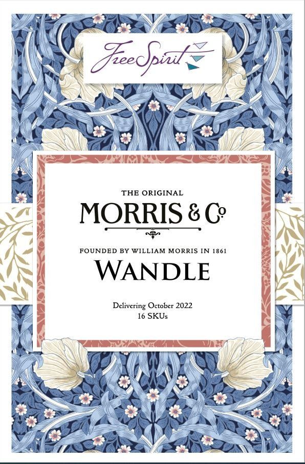 the original morrs & co wanddle is shown in blue and white floral design