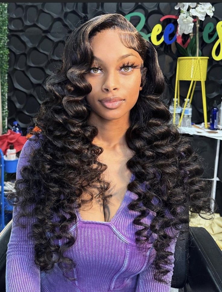 Long Wavy Curly Hair, Frontal Wig Hairstyles, Big Box Braids Hairstyles, Crimped Hair, Bridal Hair Updo, Protective Hairstyles Braids, Hair Twist Styles, Frontal Hairstyles, Wavy Curly Hair