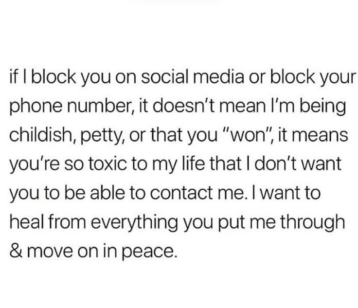 the text is written in black and white on a piece of paper that says if i block you on social media or block your phone number, it doesn't mean i'm