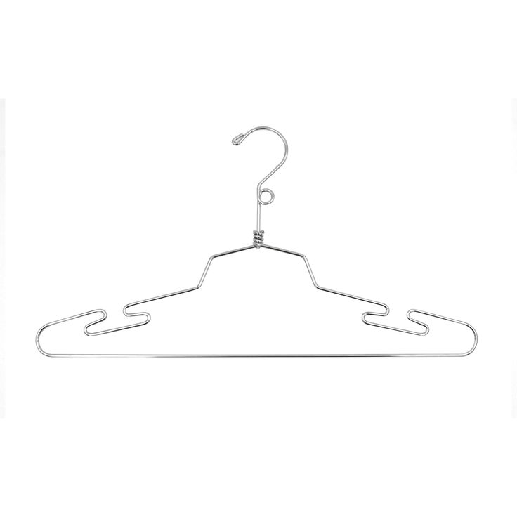 a white metal hanger on a white background