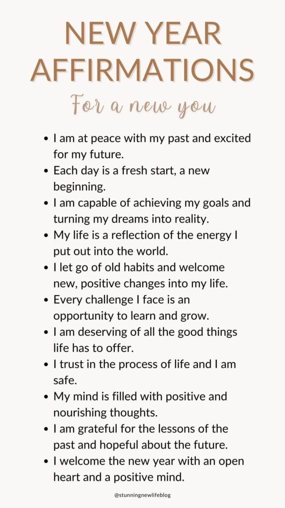 the new year affirmations poem