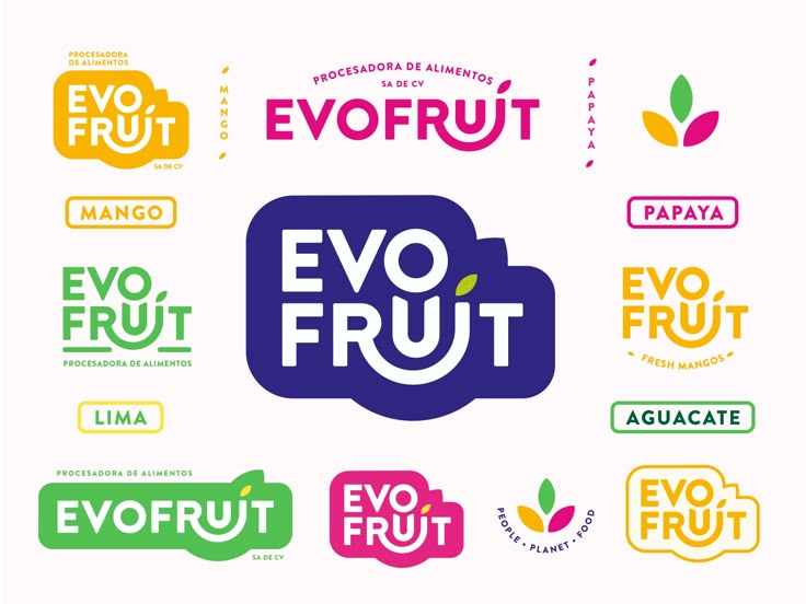 the logos for evfruit, an eco - friendly fruit company that is making it easier