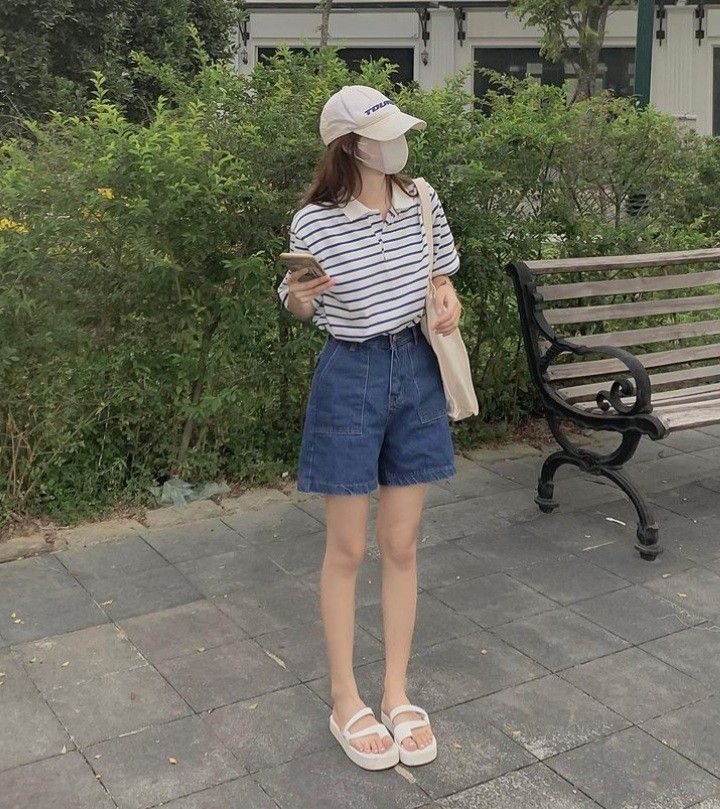 Korean Casual Outfits Summer, Summer Korean Outfits, Japan Outfits, Neat Casual Outfits, Korean Summer Outfits, Outfit Korean Style, Simple Style Outfits, Dresses For Summer, Cute Outfit Ideas