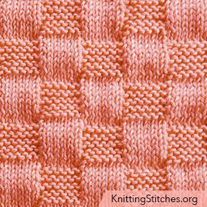 an orange and white checkered knitted blanket with the words knitting stitches on it