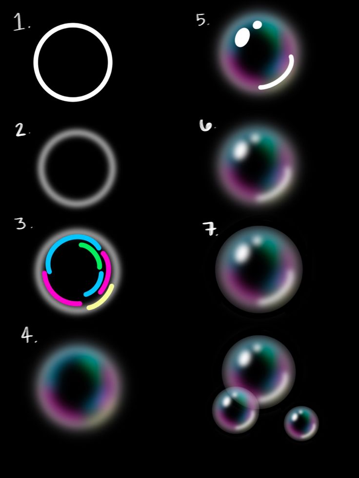 an image of soap bubbles floating in the air with numbers and symbols around them on a black background