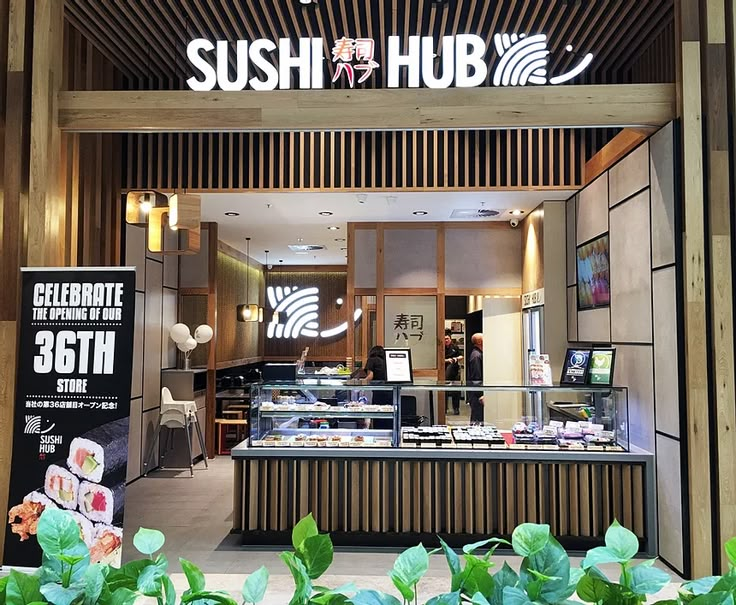 the sushi restaurant is open for business