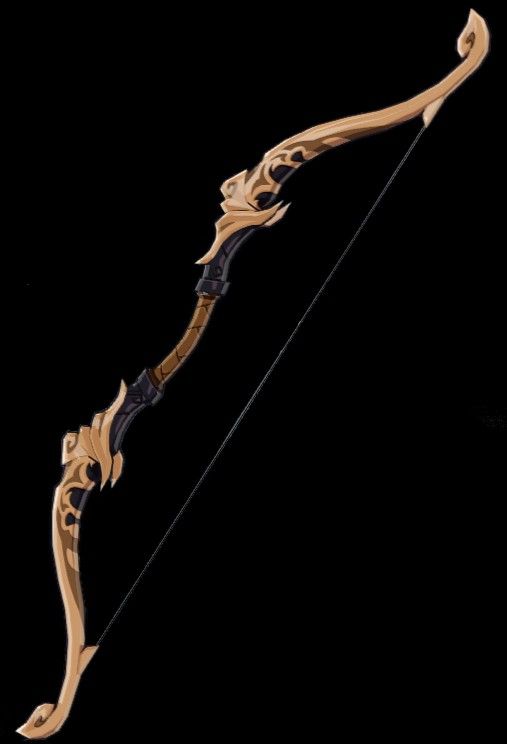 a wooden bow and arrow on a black background