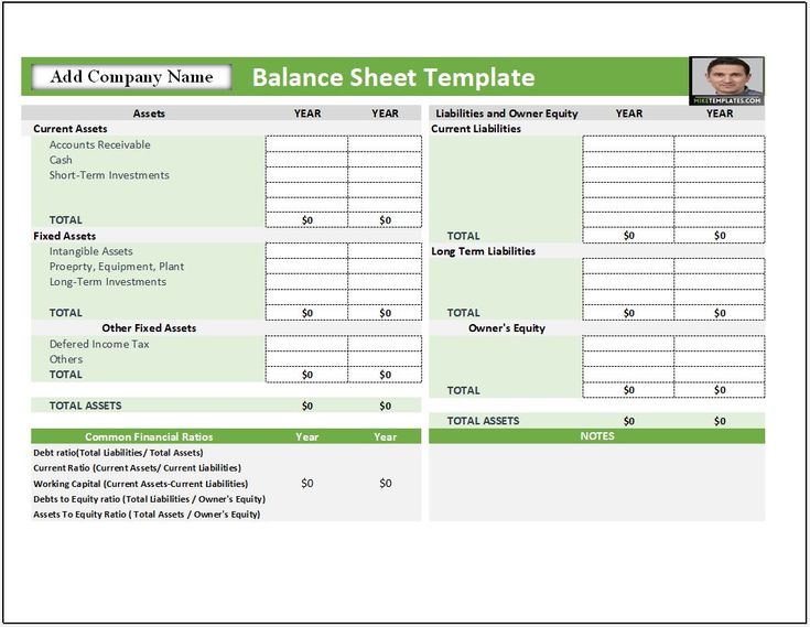 an invoice form for balance sheet template