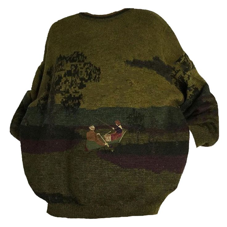 vintage aesthetic fishermen knit sweater boogzel clothing Cute Vintage Sweaters, Cozy Sweaters Aesthetic, Vintage Sweater Aesthetic, Crochet Sweater Vintage, Earthy Fashion Men, Big Sweater Aesthetic, Winter Clothing Aesthetic, Green Grandpa Sweater, Grandpa Sweater Aesthetic