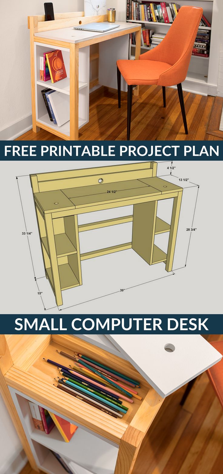 an image of a computer desk with bookshelves