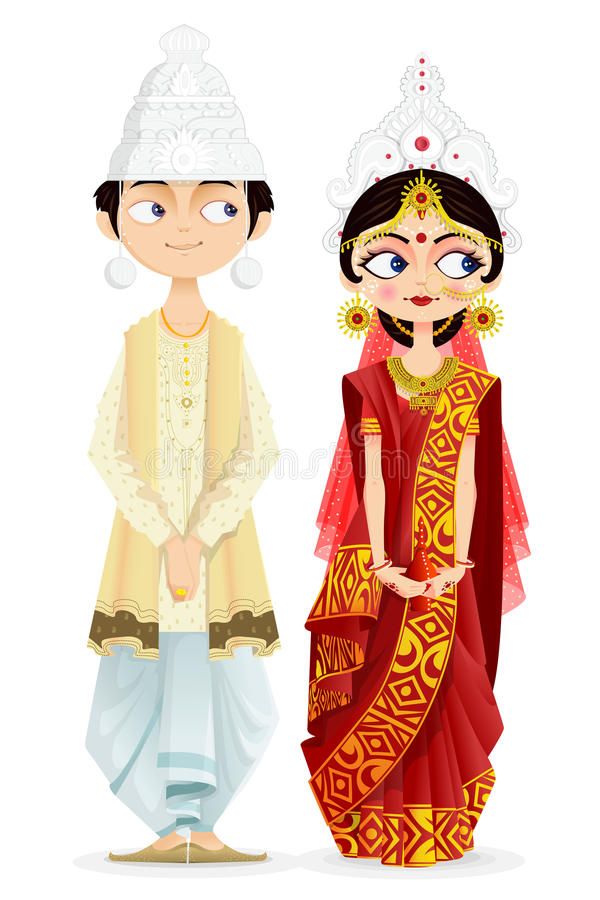 Jodha Jewellery, Bride Cartoon, Wedding Cartoon, Jamini Roy, Bride And Groom Cartoon, Wedding Couple Cartoon, Bengali Culture, Bengali Art, Indian Illustration