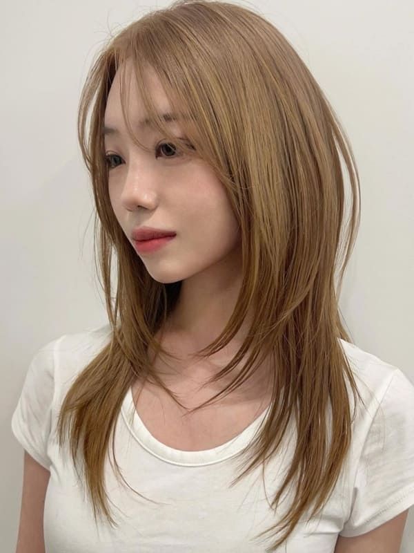 Korean fall hair color: golden brown layers Hush Cut, Hair Inspiration Long, Hair Inspiration Short, Peinados Fáciles Para Cabello Corto, Haircuts For Medium Hair, Haircuts Straight Hair, Short Hair Haircuts, Asian Hair, Cut My Hair