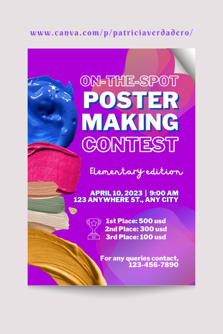 a flyer for a poster making contest with an image of a blue donut on it