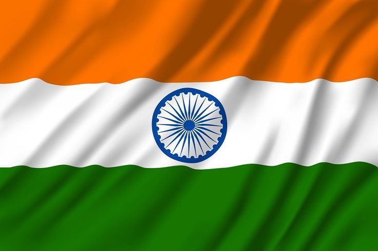 the flag of india is waving in the wind