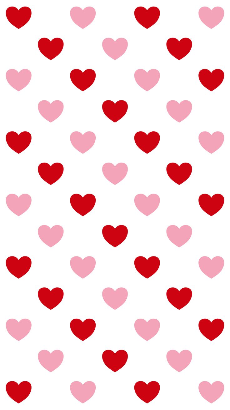 many red and pink hearts on a white background