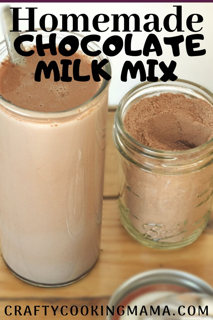 homemade chocolate milk mix in a mason jar