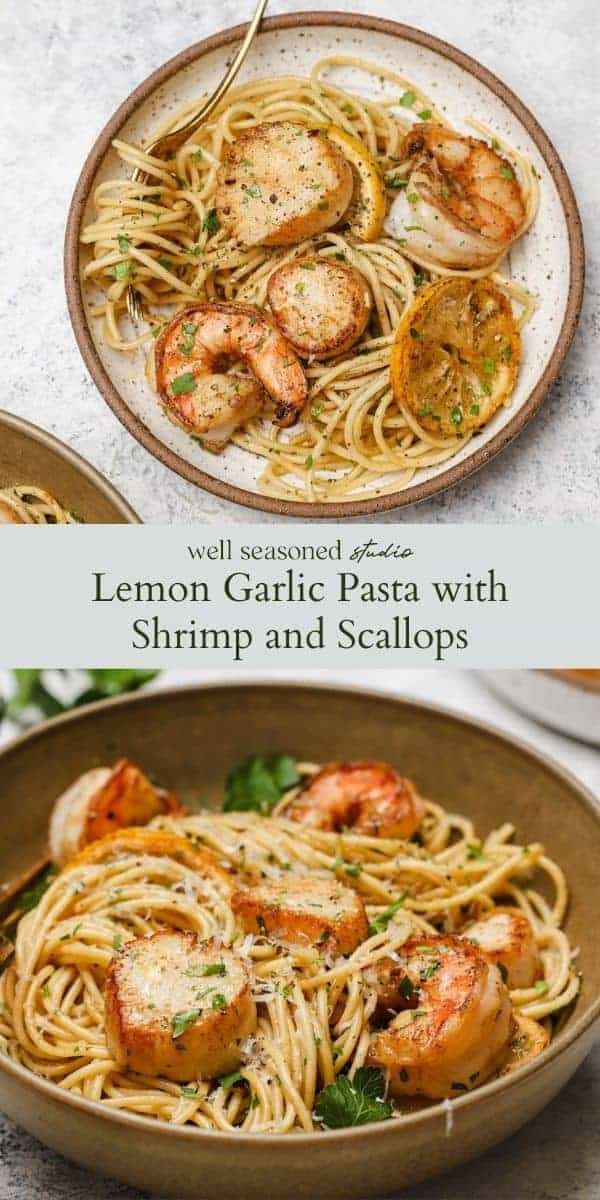 lemon garlic pasta with shrimp and scallops