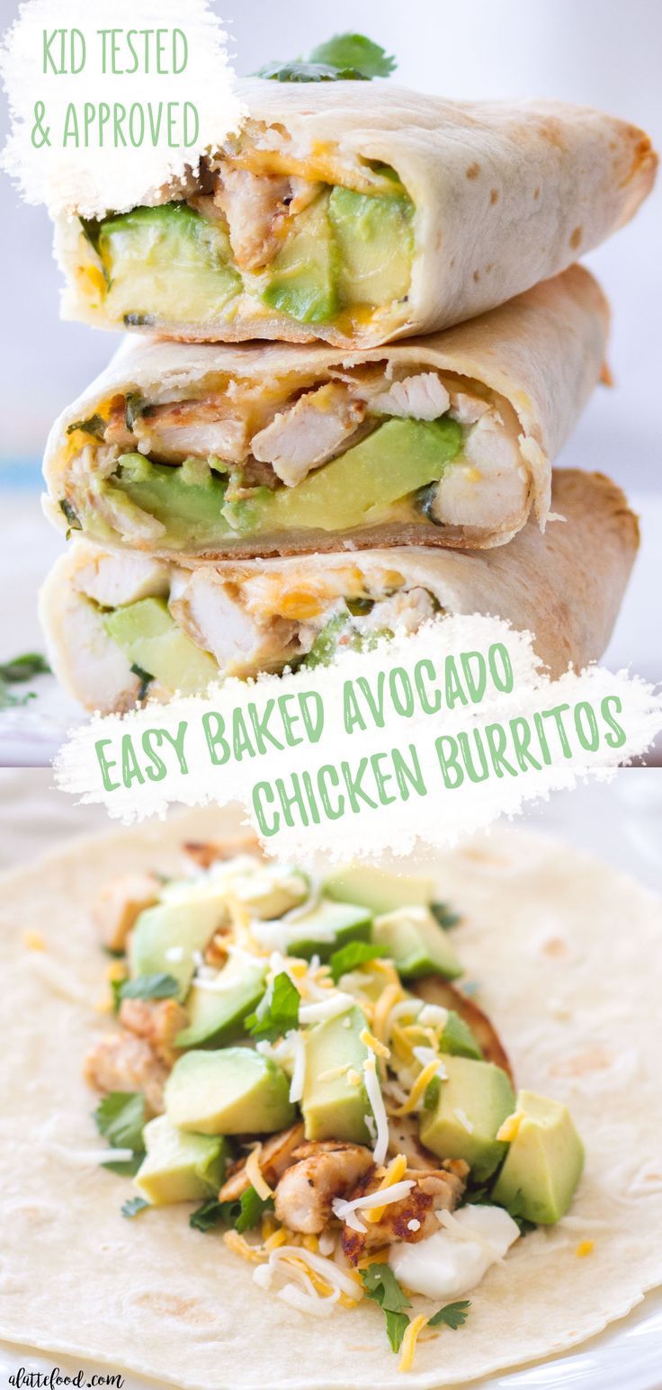 three different types of burritos stacked on top of each other with text overlay