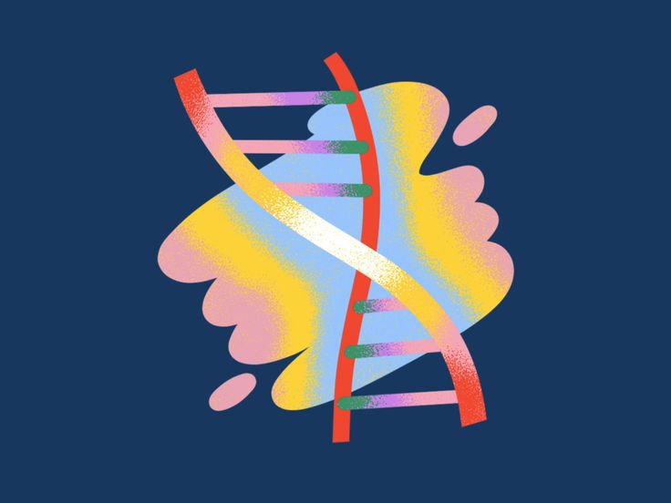 an illustration of a double - stranded, multicolored genenaphamic structure