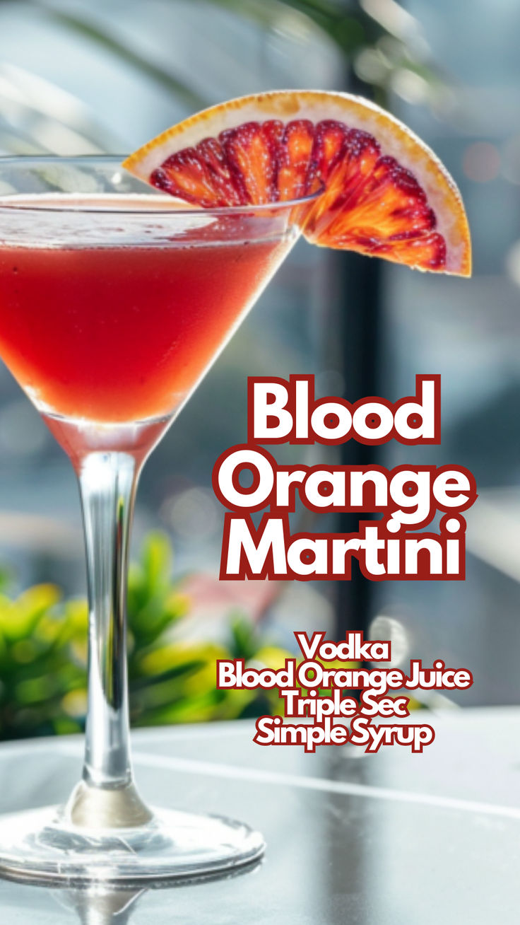 Blood Orange Martini Stoli Orange Vodka Cocktails, Blood Orange Martini Recipe, Martini Variations, Martini Outfit, Fruity Rum Drinks, Blood Orange Drink, Blood Orange Mocktail, Blood Orange Gin Cocktail, Orange Martini