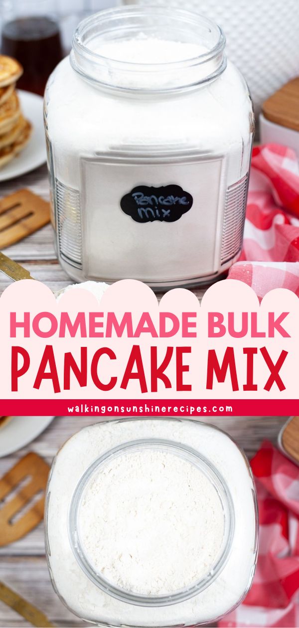 homemade bulk pancake mix in a jar