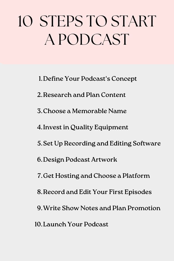 the 10 steps to start a podcast