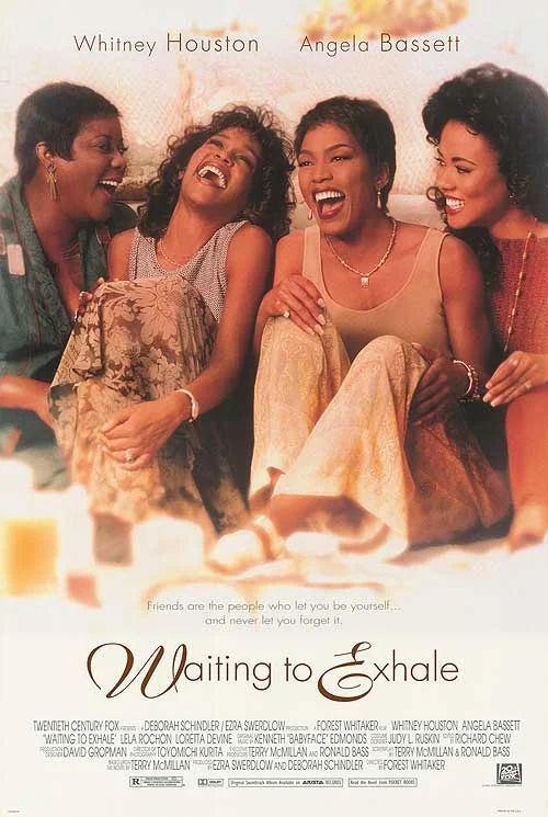 a movie poster for waiting to exhale with four women laughing and looking at each other