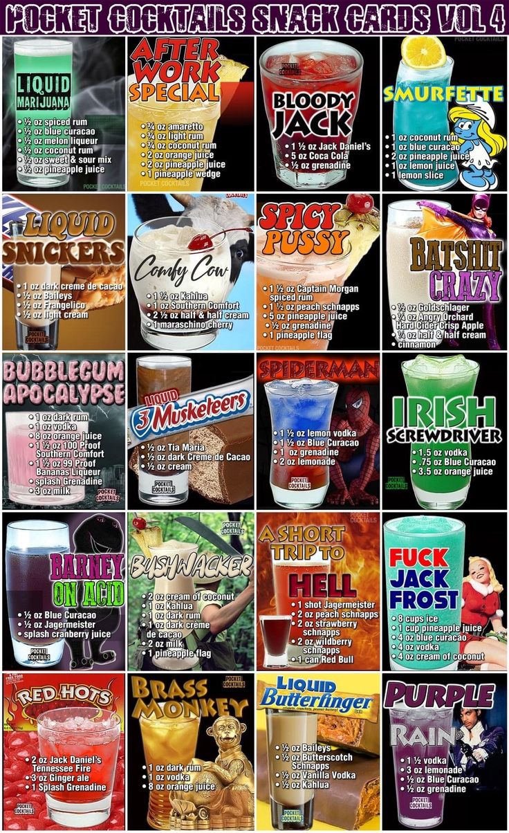 various types of drinks are shown in this poster, with the names and numbers on them