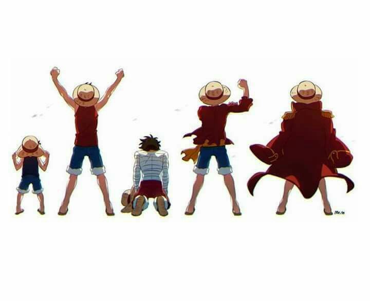 some cartoon characters are standing in the middle of a line with their arms up and hands raised